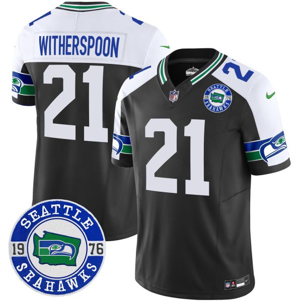 Men's Seahawks Throwback Est. 1976 Patch Vapor Limited Jersey - All Stitched - Image 3