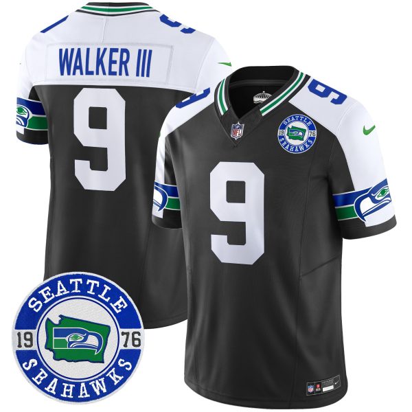 Men's Seahawks Throwback Est. 1976 Patch Vapor Limited Jersey - All Stitched - Image 6