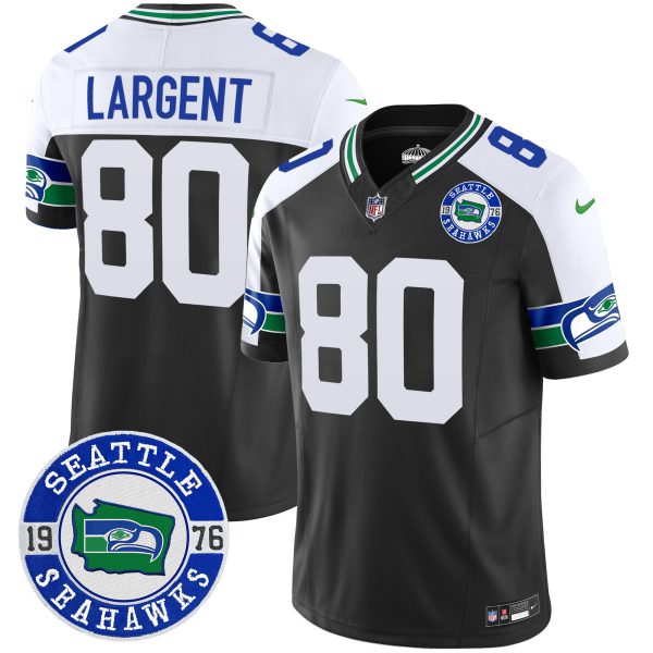 Men's Seahawks Throwback Est. 1976 Patch Vapor Limited Jersey - All Stitched - Image 7