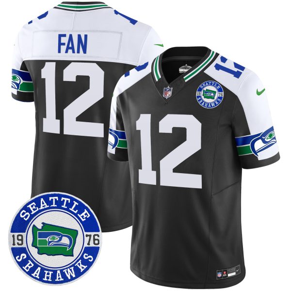 Men's Seahawks Throwback Est. 1976 Patch Vapor Limited Jersey - All Stitched - Image 8