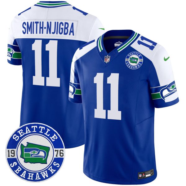 Men's Seahawks Throwback Est. 1976 Patch Vapor Limited Jersey - All Stitched - Image 11