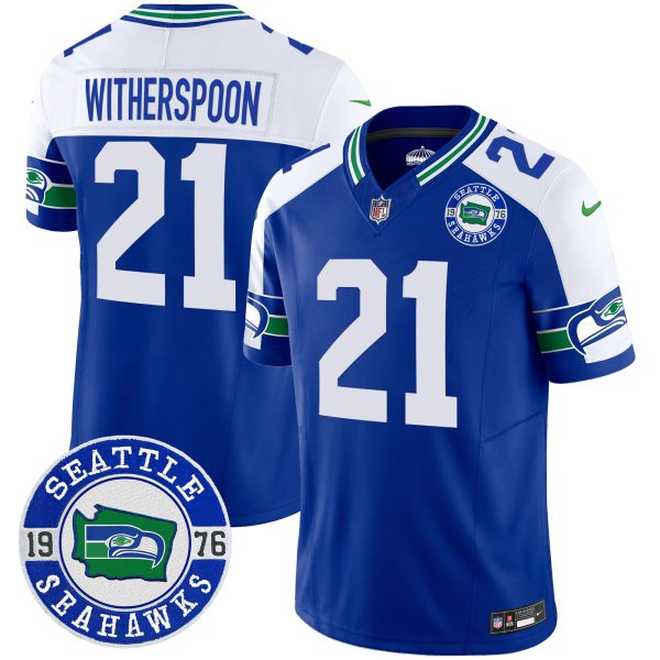 Men's Seahawks Throwback Est. 1976 Patch Vapor Limited Jersey - All Stitched - Image 12
