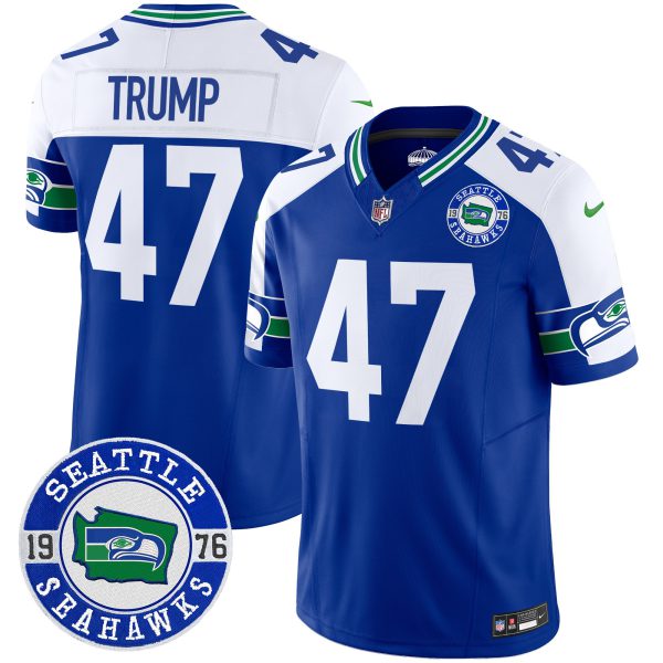 Men's Seahawks Throwback Est. 1976 Patch Vapor Limited Jersey - All Stitched - Image 18