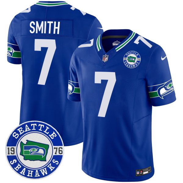 Men's Seahawks Throwback Est. 1976 Patch Vapor Limited Jersey - All Stitched - Image 22