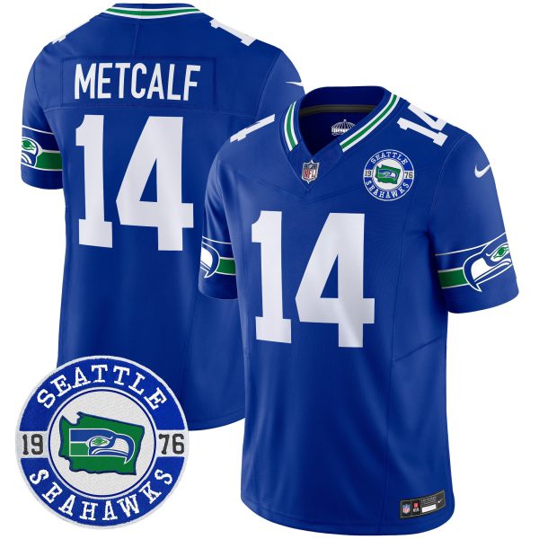 Men's Seahawks Throwback Est. 1976 Patch Vapor Limited Jersey - All Stitched - Image 23