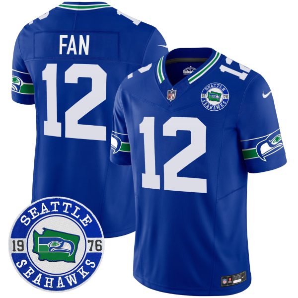 Men's Seahawks Throwback Est. 1976 Patch Vapor Limited Jersey - All Stitched - Image 26