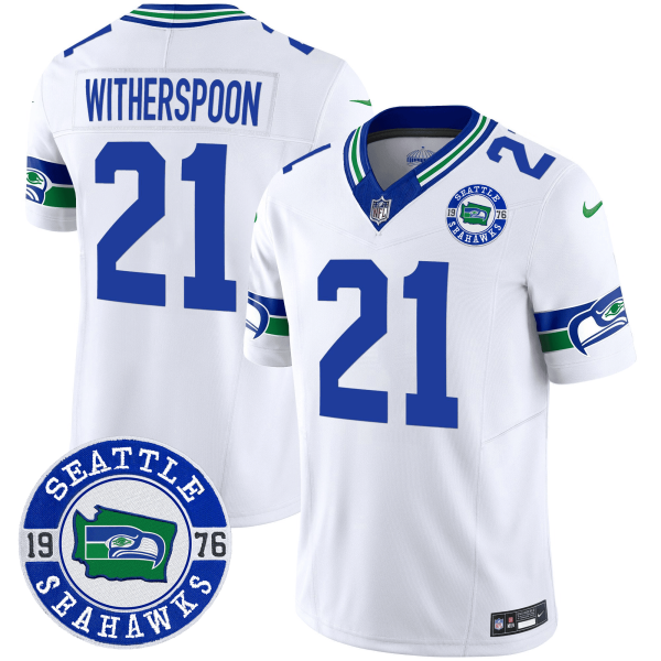 Men's Seahawks Throwback Est. 1976 Patch Vapor Limited Jersey - All Stitched - Image 30