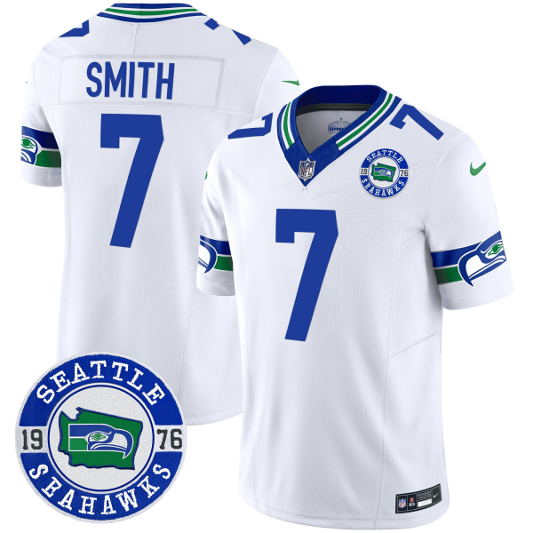 Men's Seahawks Throwback Est. 1976 Patch Vapor Limited Jersey - All Stitched - Image 31