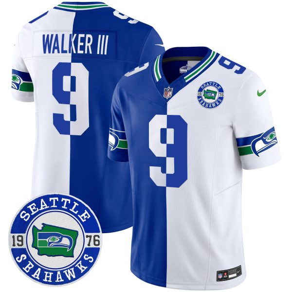 Men's Seahawks Throwback Est. 1976 Patch Vapor Limited Jersey - All Stitched - Image 42