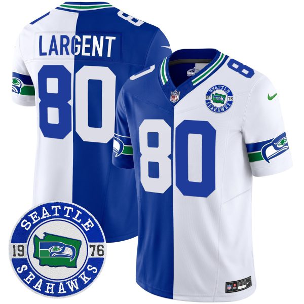 Men's Seahawks Throwback Est. 1976 Patch Vapor Limited Jersey - All Stitched - Image 43