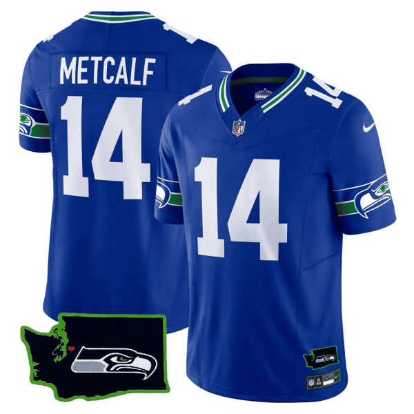 Men's Seattle Seahawks Washington Seahawks Patch Throwback Jersey - All Stitched - Image 2