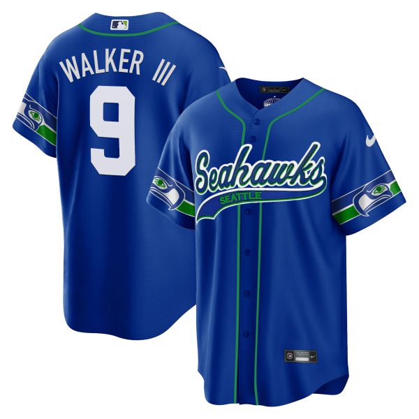 Men's Seahawks Throwback & Gold Cool Base Jersey - All Stitched - Image 5