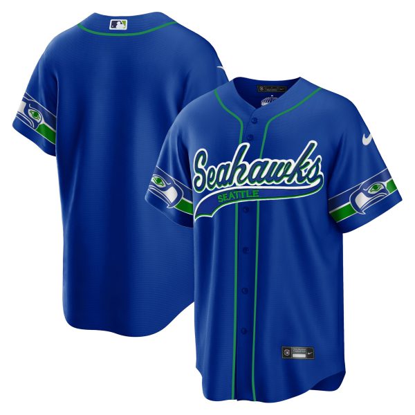 Men's Seahawks Throwback & Gold Cool Base Jersey - All Stitched - Image 8