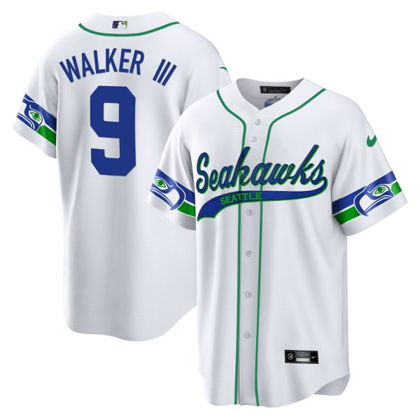 Men's Seahawks Throwback & Gold Cool Base Jersey - All Stitched - Image 13