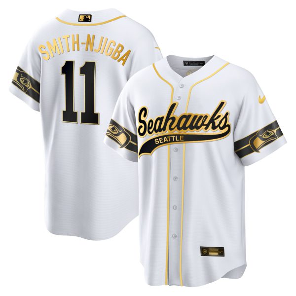 Men's Seahawks Throwback & Gold Cool Base Jersey - All Stitched - Image 25