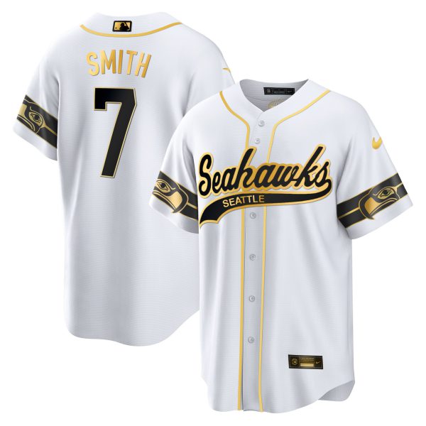 Men's Seahawks Throwback & Gold Cool Base Jersey - All Stitched - Image 27