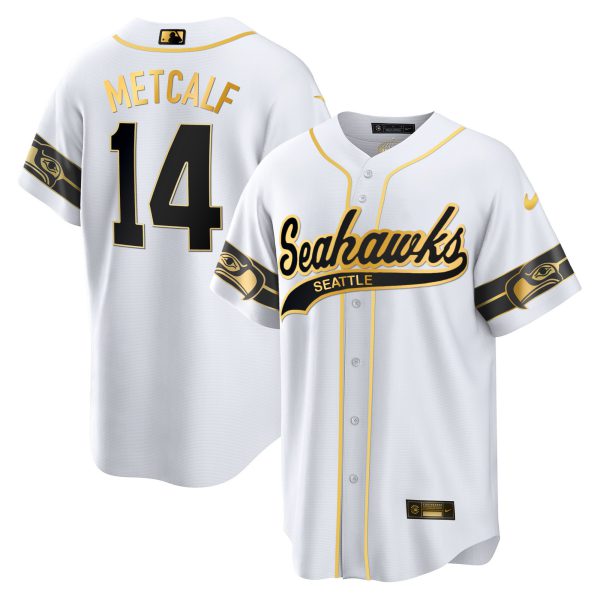 Men's Seahawks Throwback & Gold Cool Base Jersey - All Stitched - Image 28
