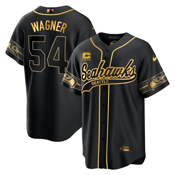 Men's Seahawks Throwback & Gold Cool Base Jersey - All Stitched - Image 34