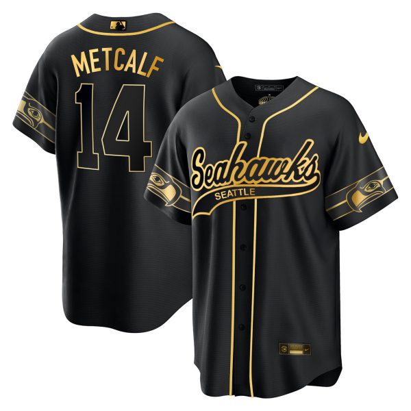 Men's Seahawks Throwback & Gold Cool Base Jersey - All Stitched - Image 36