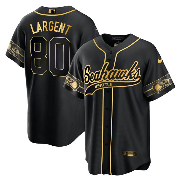 Men's Seahawks Throwback & Gold Cool Base Jersey - All Stitched - Image 38
