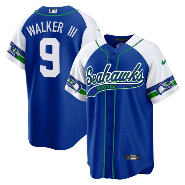 Men's Seahawks Throwback & Gold Cool Base Jersey - All Stitched - Image 45