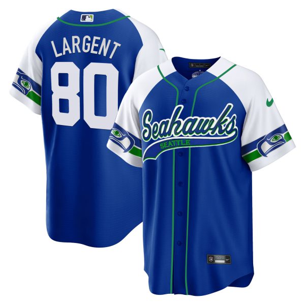 Men's Seahawks Throwback & Gold Cool Base Jersey - All Stitched - Image 46