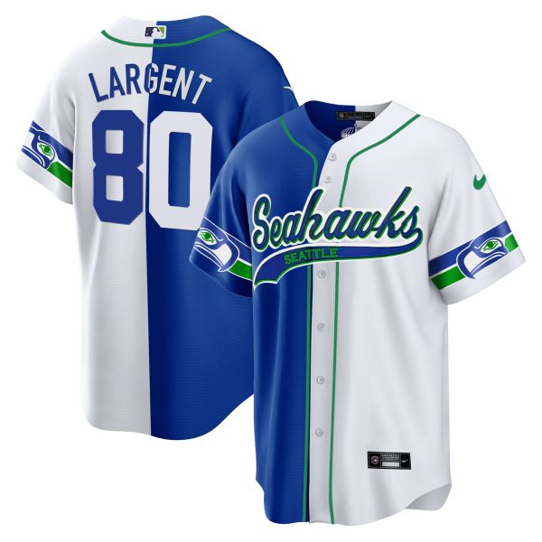 Men's Seahawks Throwback & Gold Cool Base Jersey - All Stitched - Image 54