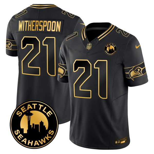 Men's Seahawks 2024 Seattle City Patch Gold Vapor Limited Jersey - All Stitched - Image 2