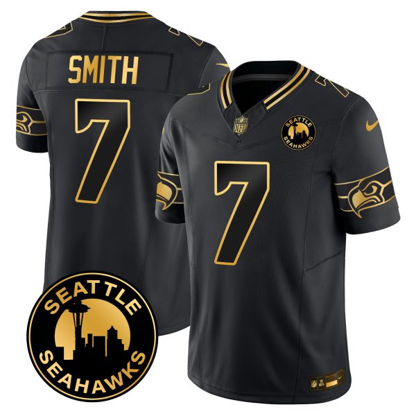 Men's Seahawks 2024 Seattle City Patch Gold Vapor Limited Jersey - All Stitched - Image 3
