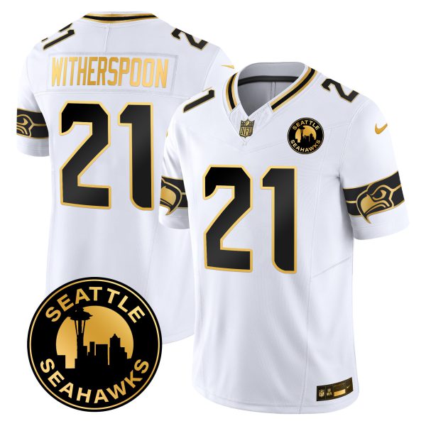 Men's Seahawks 2024 Seattle City Patch Gold Vapor Limited Jersey - All Stitched - Image 9