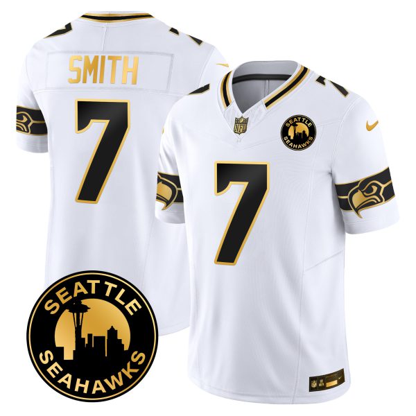 Men's Seahawks 2024 Seattle City Patch Gold Vapor Limited Jersey - All Stitched - Image 10