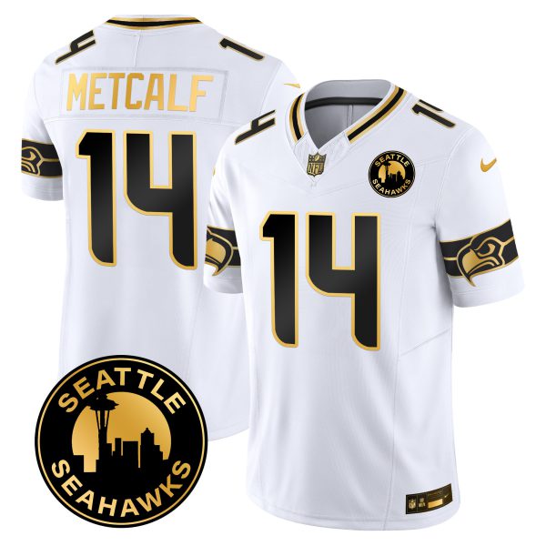 Men's Seahawks 2024 Seattle City Patch Gold Vapor Limited Jersey - All Stitched - Image 11