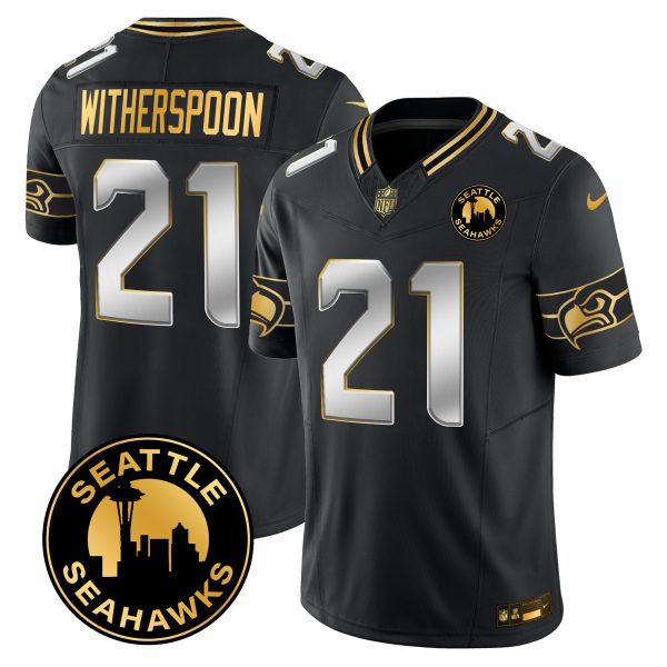Men's Seahawks 2024 Seattle City Patch Gold Vapor Limited Jersey - All Stitched - Image 16