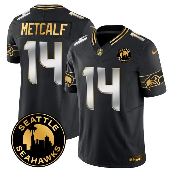 Men's Seahawks 2024 Seattle City Patch Gold Vapor Limited Jersey - All Stitched - Image 18