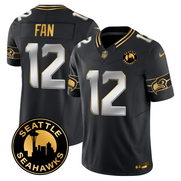 Men's Seahawks 2024 Seattle City Patch Gold Vapor Limited Jersey - All Stitched - Image 21
