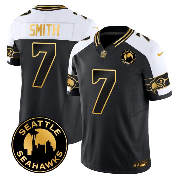 Men's Seahawks 2024 Seattle City Patch Gold Vapor Limited Jersey - All Stitched - Image 24