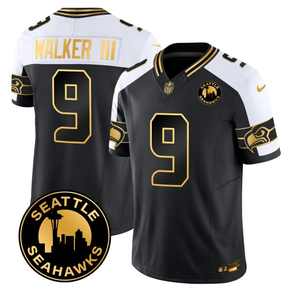 Men's Seahawks 2024 Seattle City Patch Gold Vapor Limited Jersey - All Stitched - Image 26