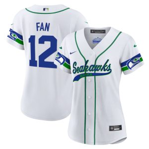Women's 12th Fan Seahawks Throwback & Gold Cool Base Jersey - All Stitched