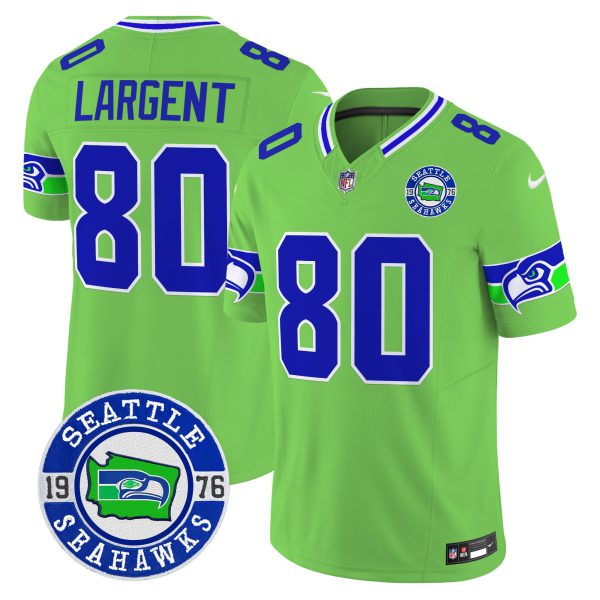 Men's Seahawks 2024 Seattle Est. 1976 Patch Vapor Limited Jersey - All Stitched - Image 16