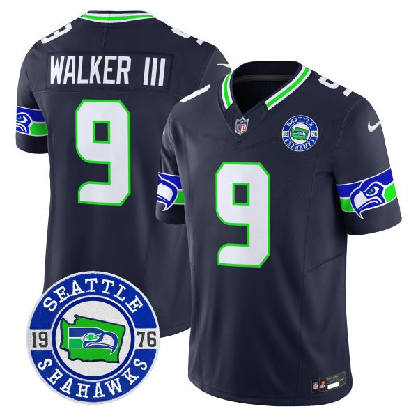 Men's Seahawks 2024 Seattle Est. 1976 Patch Vapor Limited Jersey - All Stitched - Image 24
