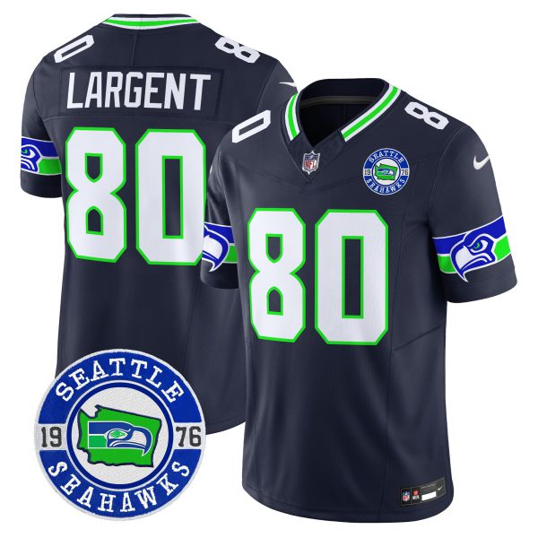 Men's Seahawks 2024 Seattle Est. 1976 Patch Vapor Limited Jersey - All Stitched - Image 25
