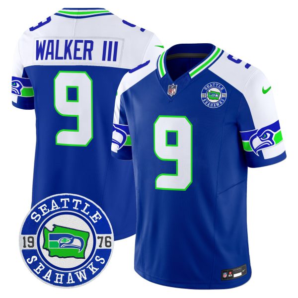 Men's Seahawks 2024 Seattle Est. 1976 Patch Vapor Limited Jersey - All Stitched - Image 33
