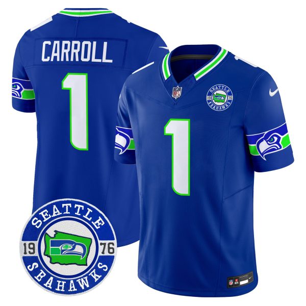 Men's Seahawks 2024 Seattle Est. 1976 Patch Vapor Limited Jersey - All Stitched - Image 37