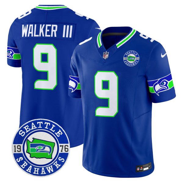 Men's Seahawks 2024 Seattle Est. 1976 Patch Vapor Limited Jersey - All Stitched - Image 42