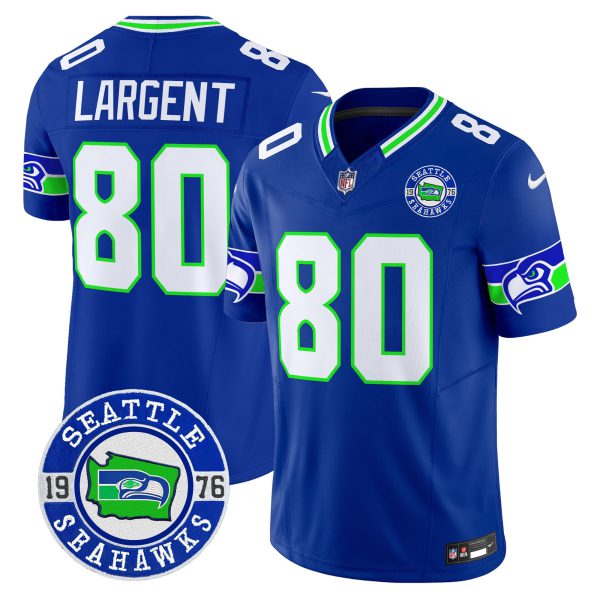 Men's Seahawks 2024 Seattle Est. 1976 Patch Vapor Limited Jersey - All Stitched - Image 43