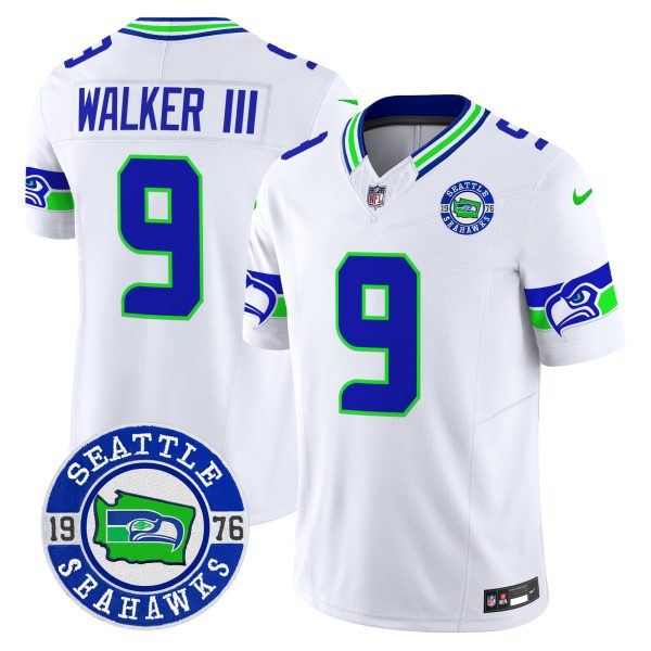 Men's Seahawks 2024 Seattle Est. 1976 Patch Vapor Limited Jersey - All Stitched - Image 51