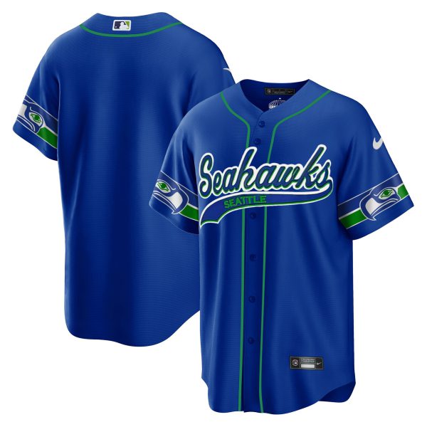 Men's Seahawks Throwback & Gold Cool Base Jersey V2 - All Stitched - Image 24