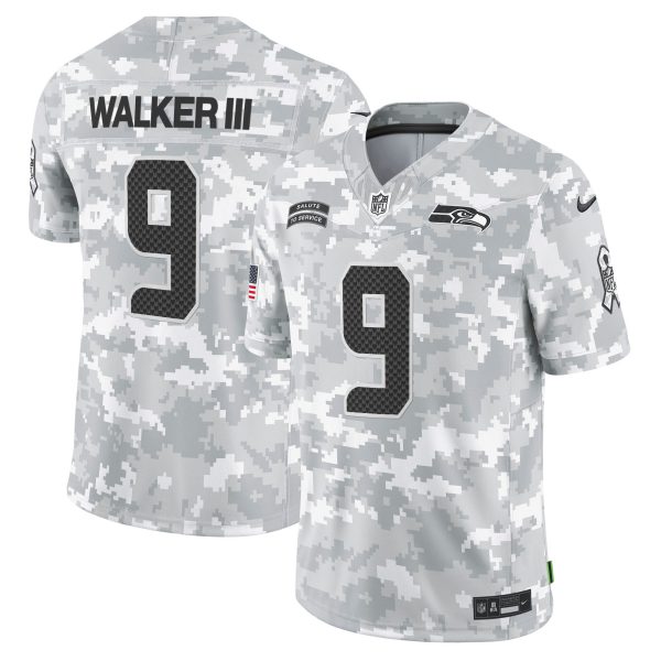 Seahawks 2024 Salute to Service Vapor Limited Jersey - Arctic Camo - All Stitched - Image 6
