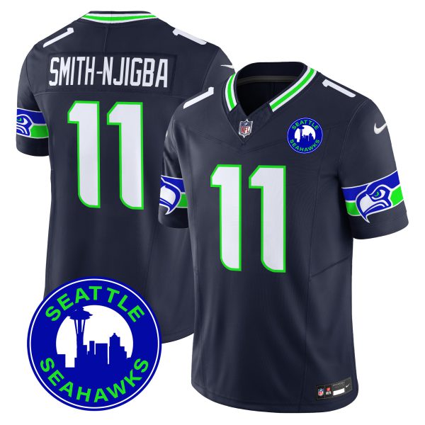 Men's Seahawks 2024 Seattle City Patch Vapor Limited Jersey - All Stitched - Image 29