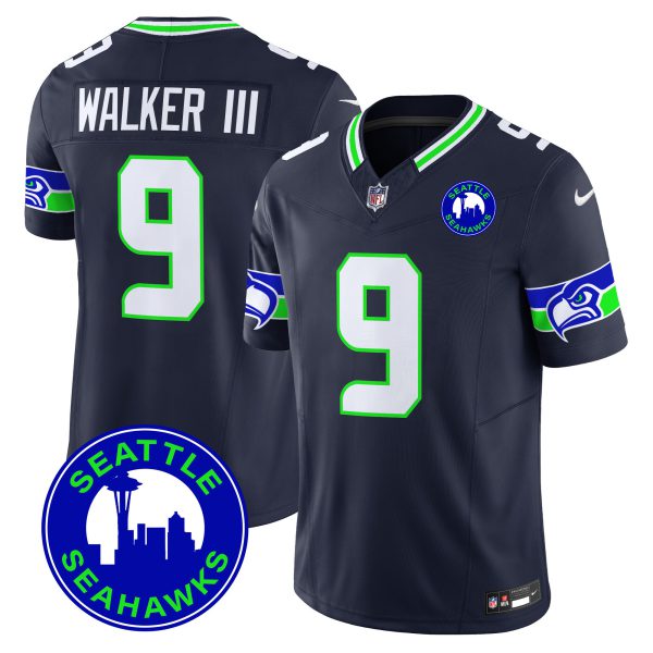 Men's Seahawks 2024 Seattle City Patch Vapor Limited Jersey - All Stitched - Image 34